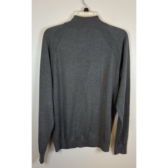 FOOTJOY 1/2 Zip Gray Golf Sweater Men Medium Pullover Performance Stretch Wool - Picture 4 of 12